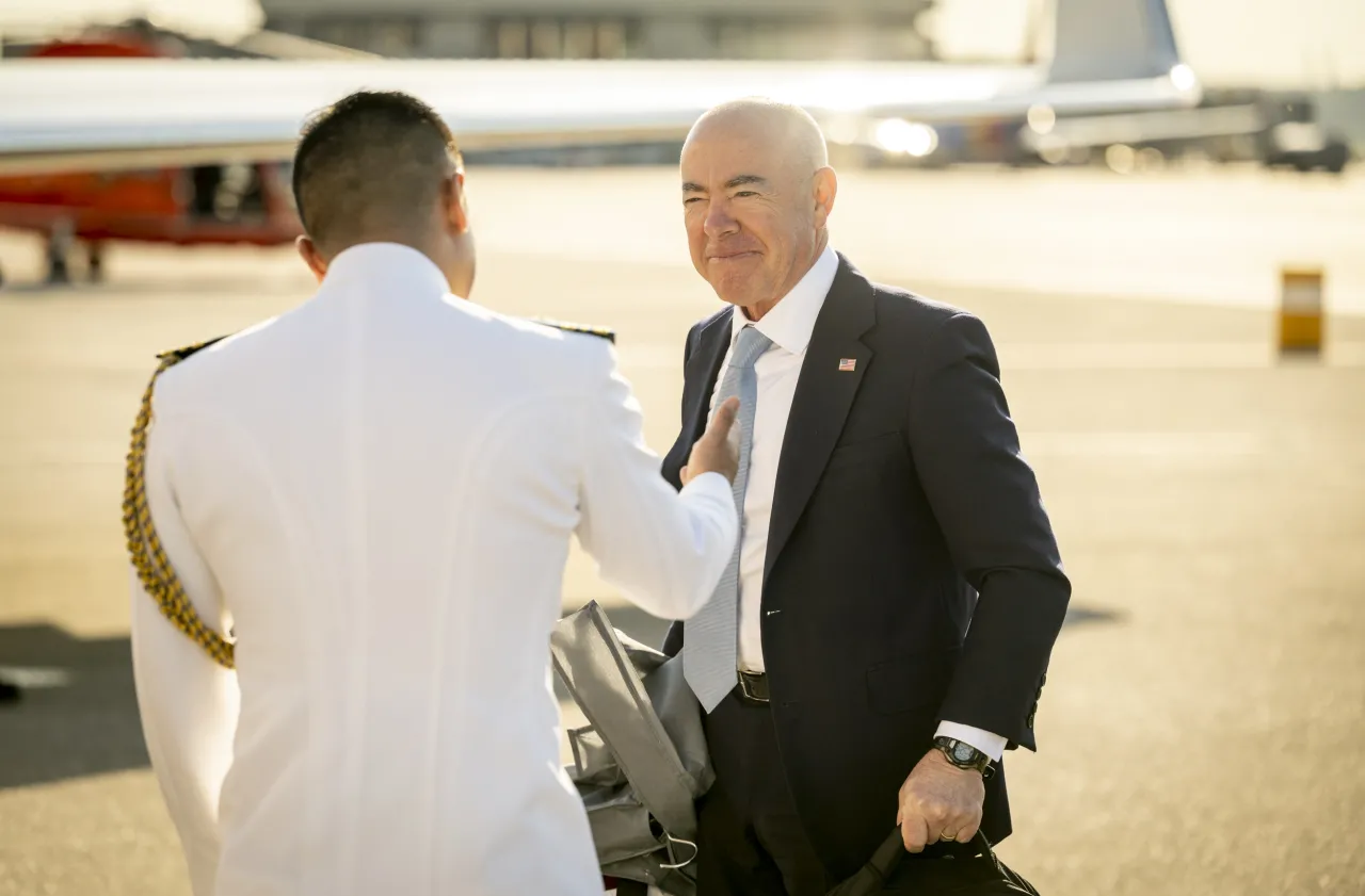 Image: DHS Secretary Alejandro Mayorkas Participates in the USCG Academy Graduation Ceremony (2)