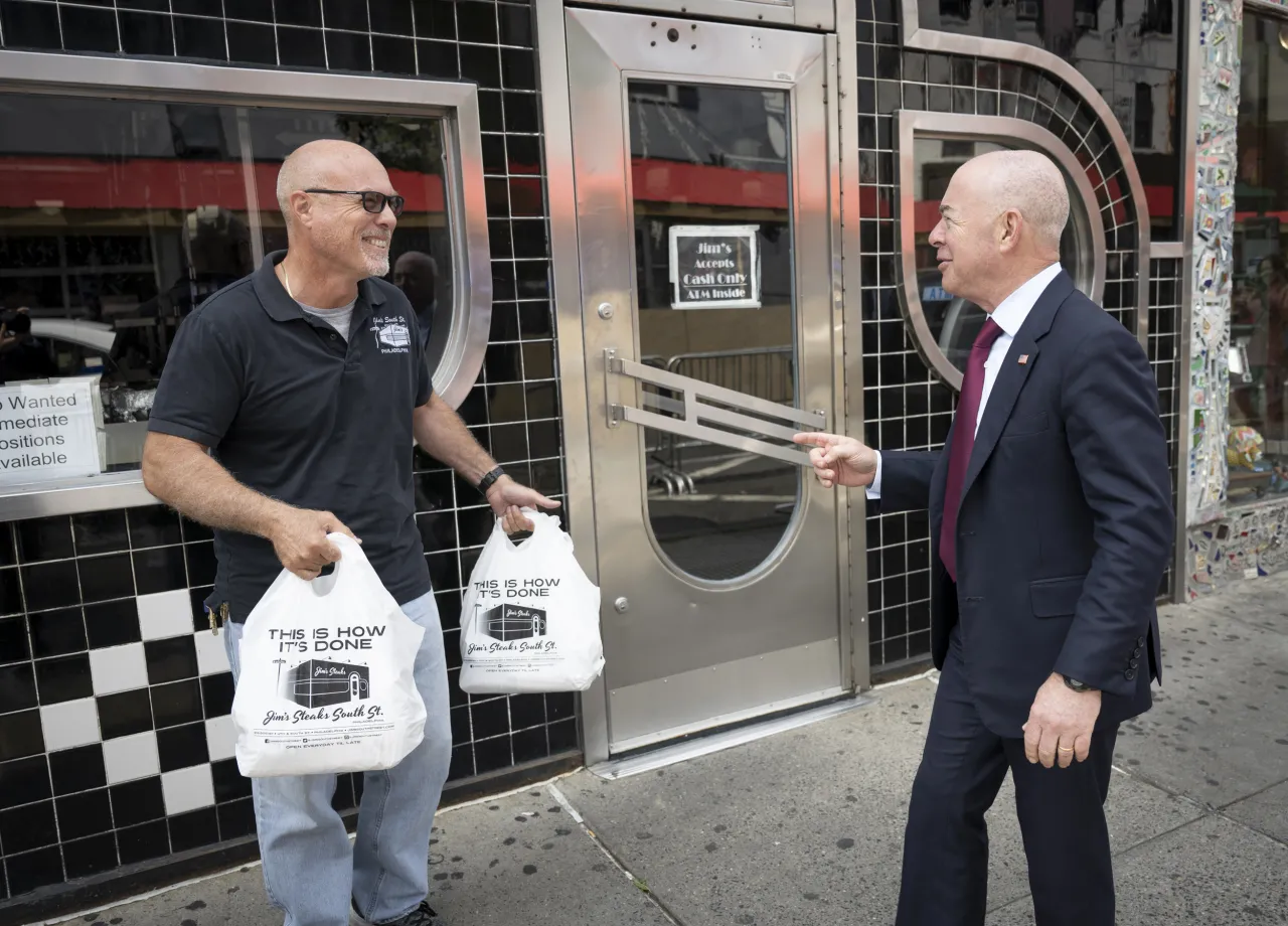 Image: DHS Secretary Alejandro Mayorkas Visits Jim's South St. (1)