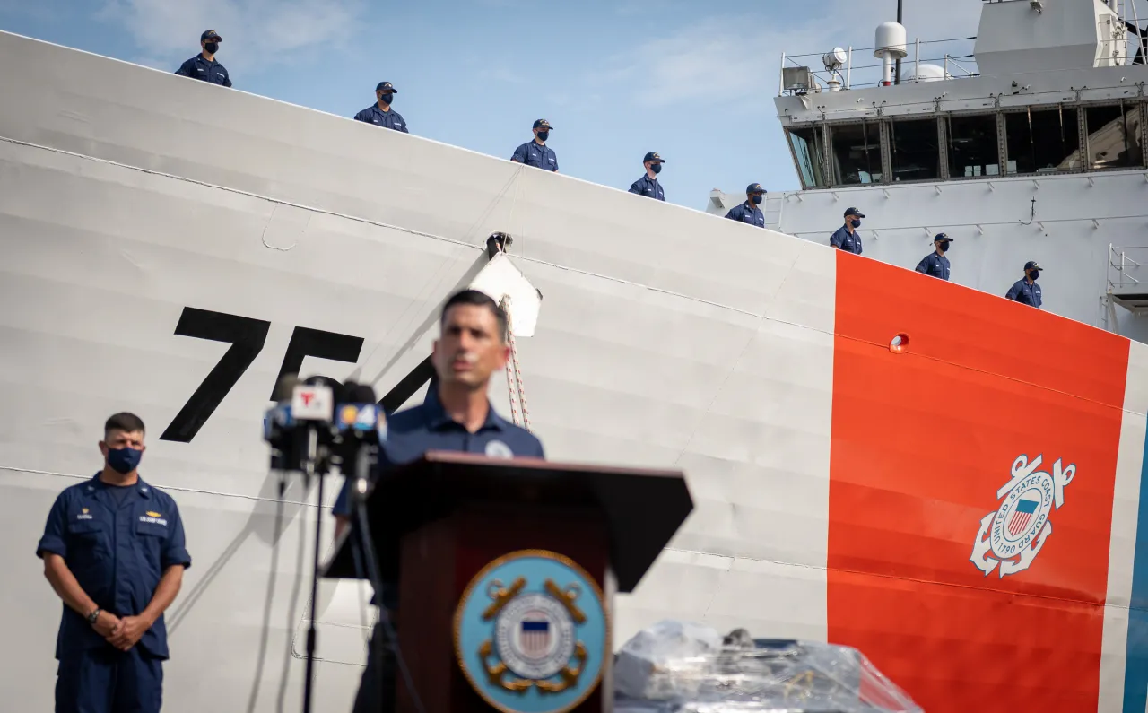 Image: Acting Secretary Wolf Joins USCG Cutter James in Offloading Narcotics (31)