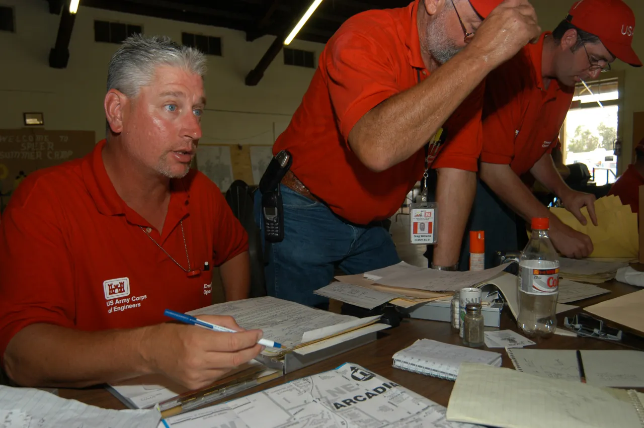 Image: Army Corps of Engineers discuss their plans for implementing operation "Blue Roof"