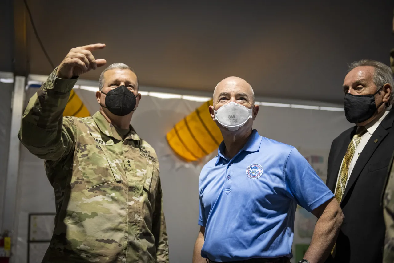 Image: DHS Secretary Alejandro Mayorkas Conducts Fort Lee Operations Brief and Tour  (10)