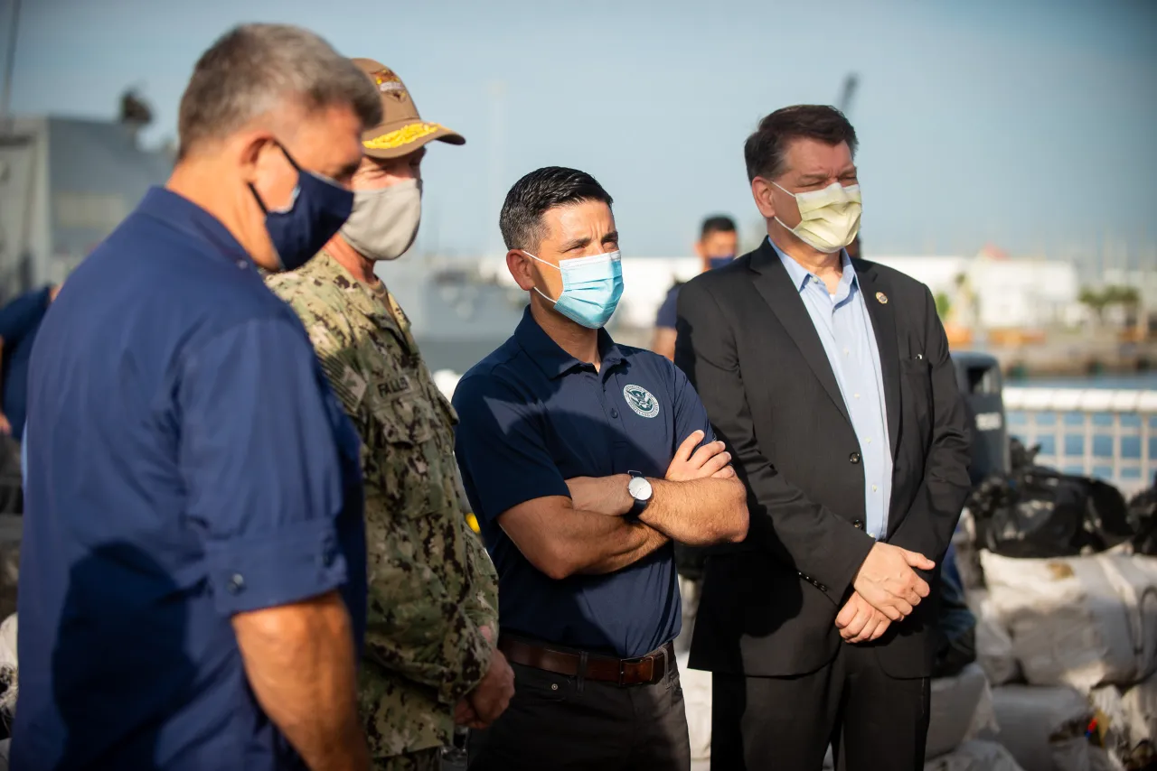 Image: Acting Secretary Wolf Joins USCG Cutter James in Offloading Narcotics (25)