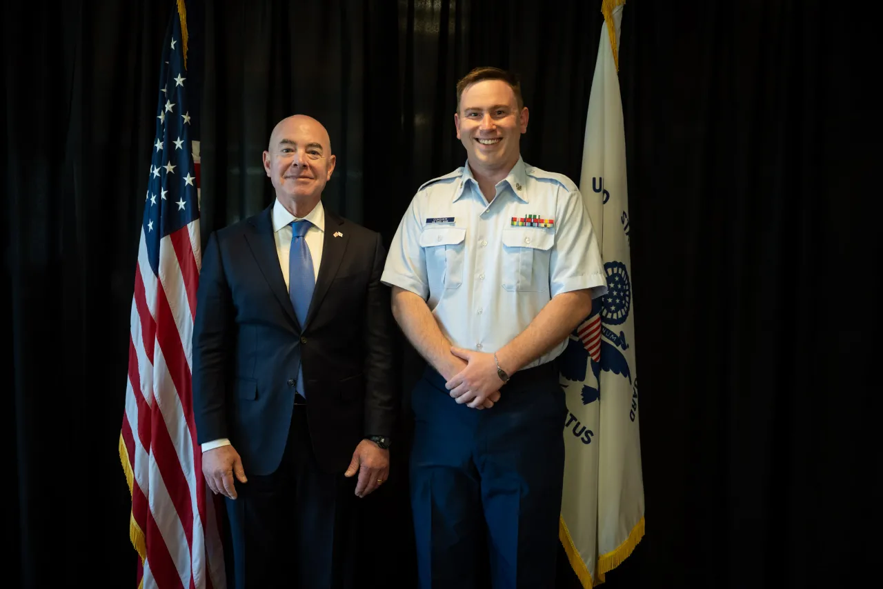 Image: DHS Secretary Alejandro Mayorkas Delivers Remarks at USCG Academy Commencement Address 2023 (082)