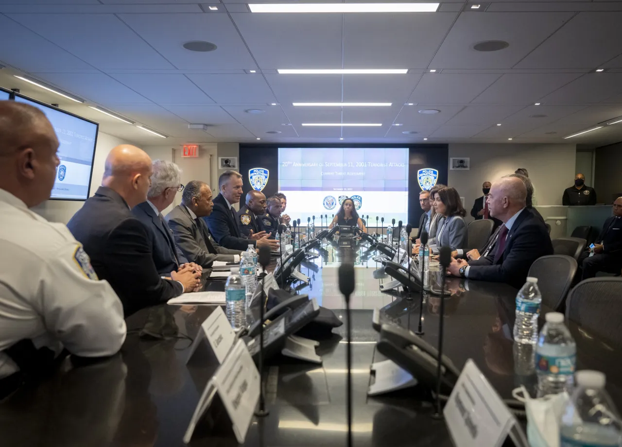 Image: DHS Secretary Alejandro Mayorkas Attends an NYPD Briefing (14)