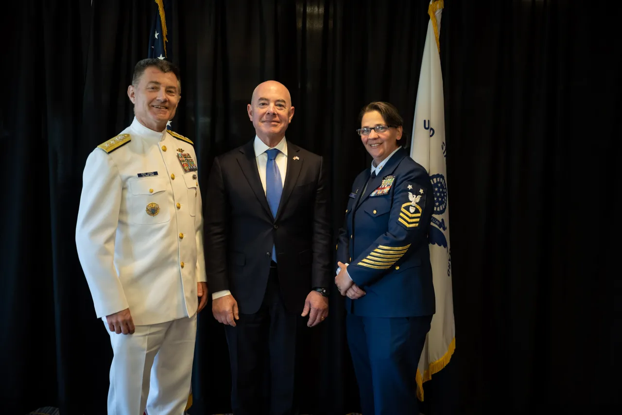 Image: DHS Secretary Alejandro Mayorkas Delivers Remarks at USCG Academy Commencement Address 2023 (073)