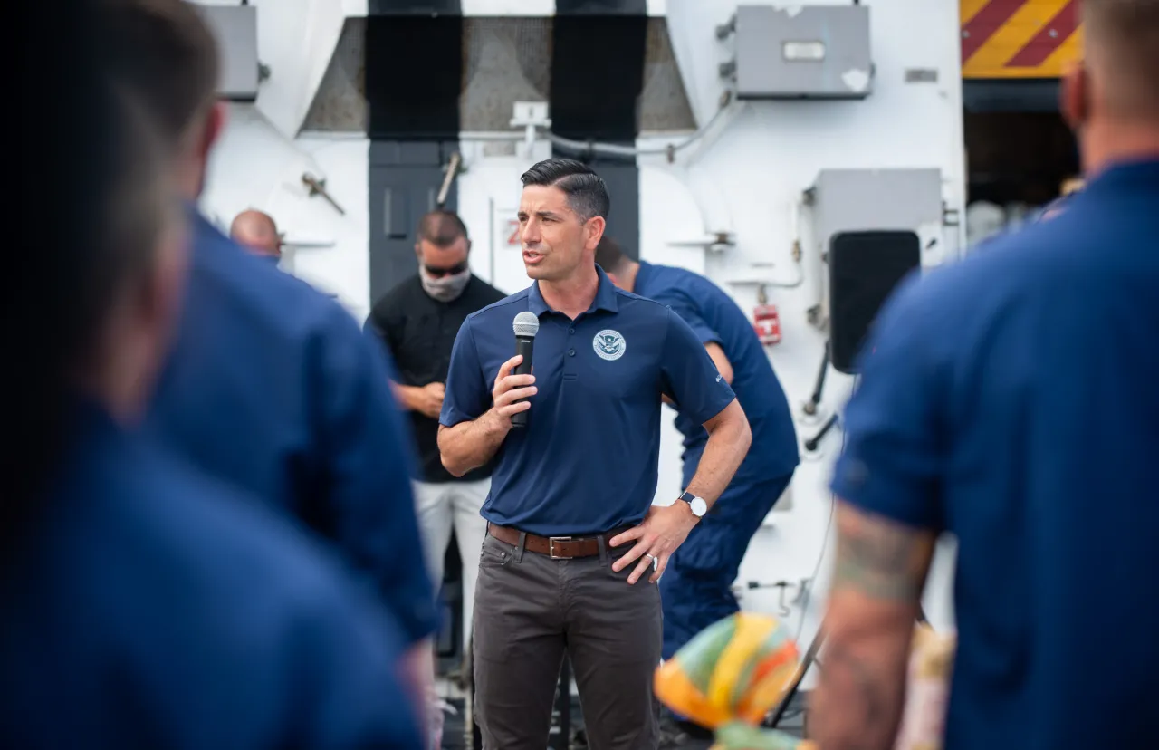 Image: Acting Secretary Wolf Joins USCG Cutter James in Offloading Narcotics (34)