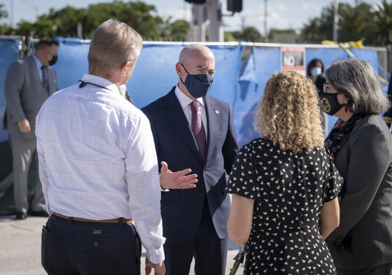 Image: DHS Secretary Alejandro Mayorkas Visits Surfside Condo Collapse Site (13)