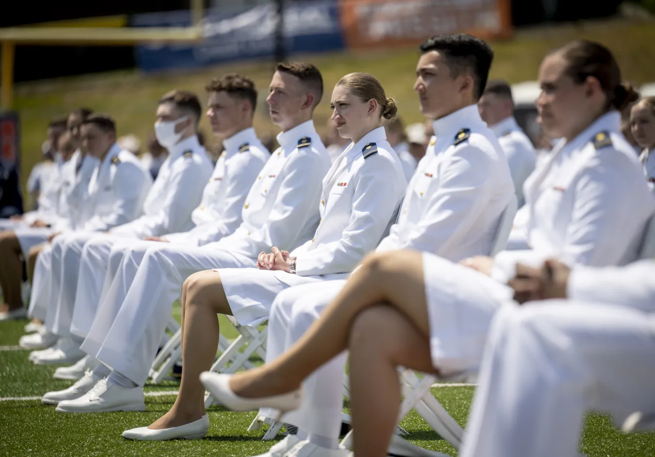 Image: DHS Secretary Alejandro Mayorkas Participates in the USCG Academy Graduation Ceremony