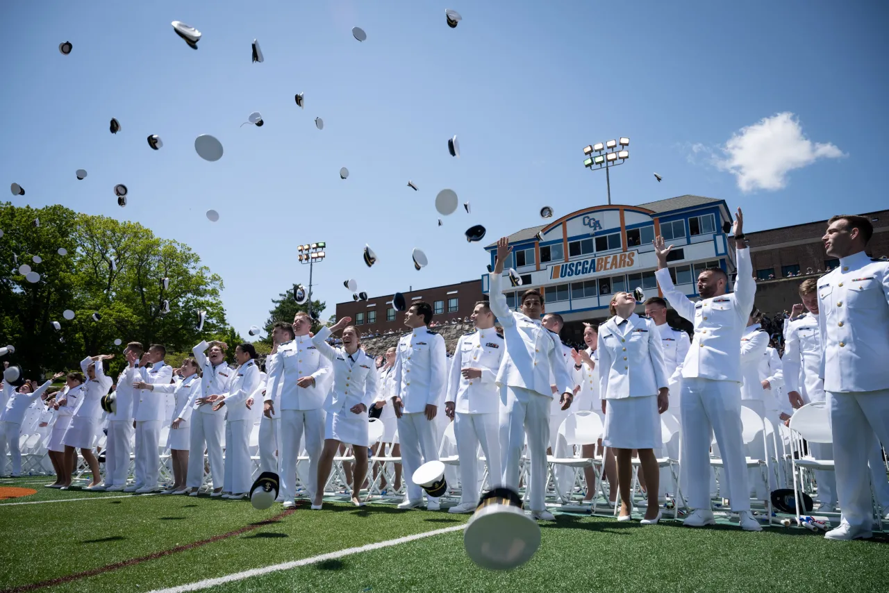 Image: DHS Secretary Alejandro Mayorkas Delivers Remarks at USCG Academy Commencement Address 2023 (067)