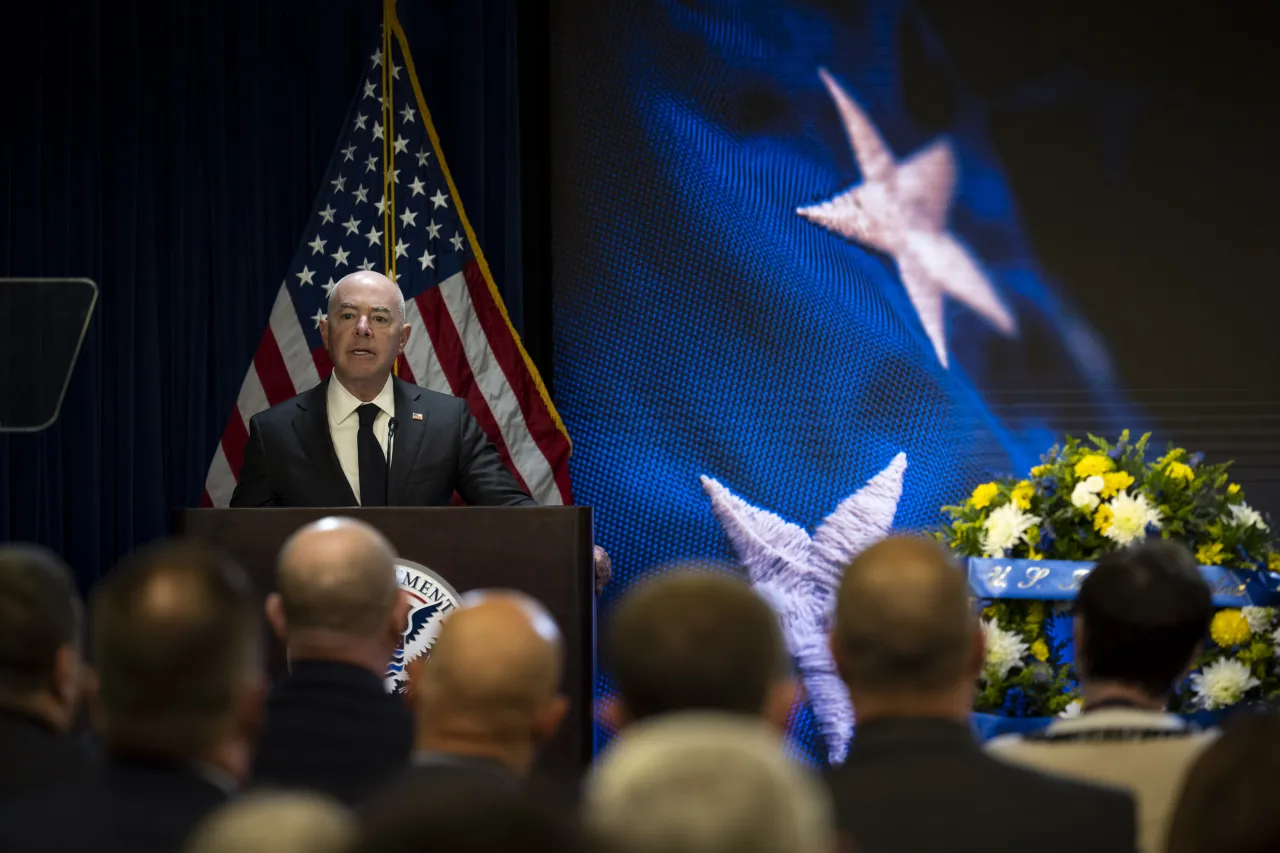 Image: DHS Secretary Alejandro Mayorkas Attends ICE Valor Memorial and Wreath Laying  (022)