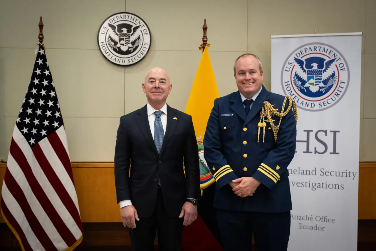 Image: DHS Secretary Alejandro Mayorkas Meets DHS Staff and Marine Detachment in Ecuador (044)