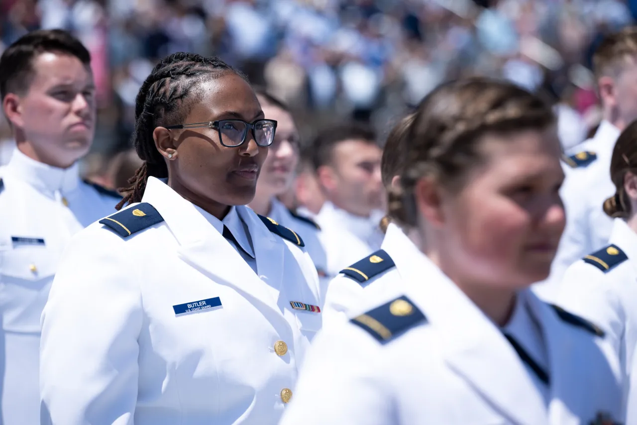 Image: DHS Secretary Alejandro Mayorkas Delivers Remarks at USCG Academy Commencement Address 2023 (064)