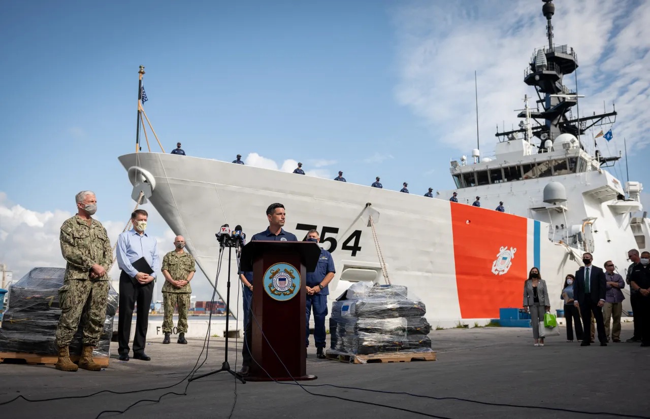 Image: Acting Secretary Wolf Joins USCG Cutter James in Offloading Narcotics (27)