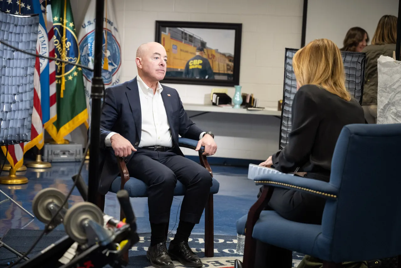 Image: DHS Secretary Alejandro Mayorkas Participates in 60 Minute Interview (009)