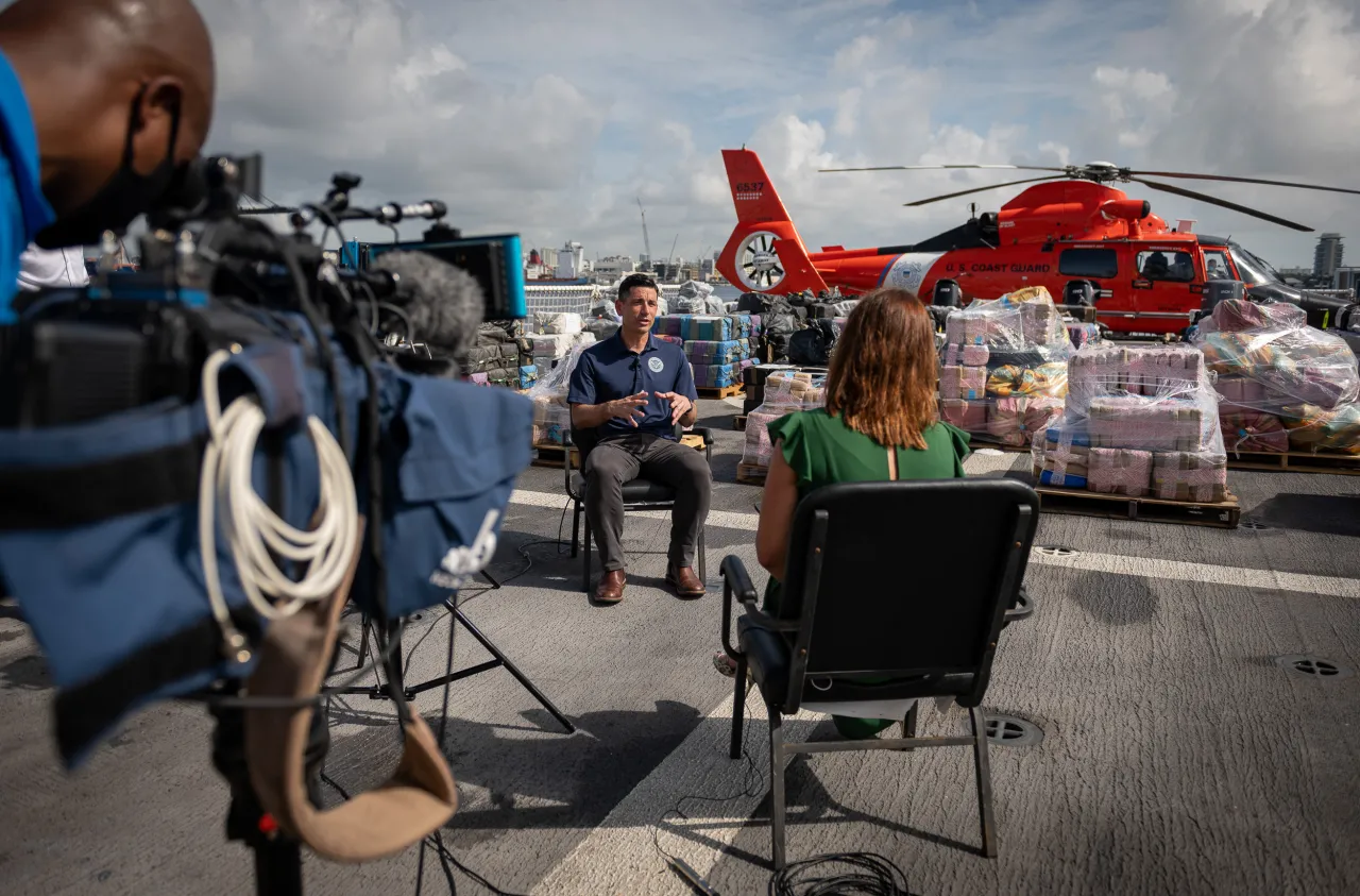 Image: Acting Secretary Wolf Joins USCG Cutter James in Offloading Narcotics (39)