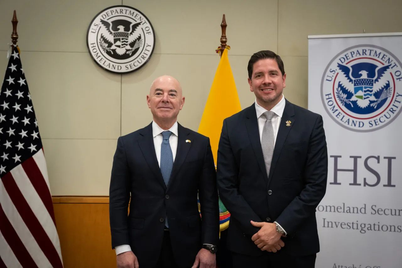 Image: DHS Secretary Alejandro Mayorkas Meets DHS Staff and Marine Detachment in Ecuador (043)