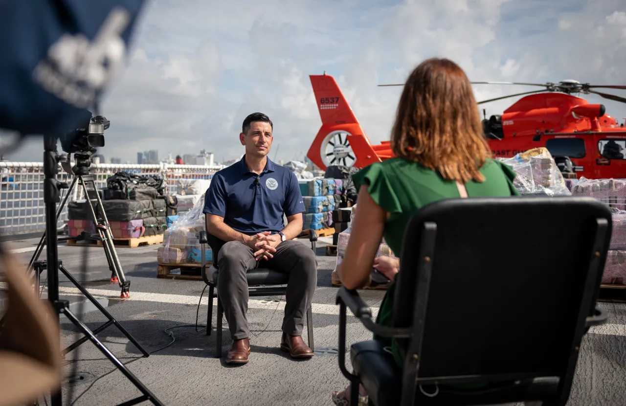 Image: Acting Secretary Wolf Joins USCG Cutter James in Offloading Narcotics (36)