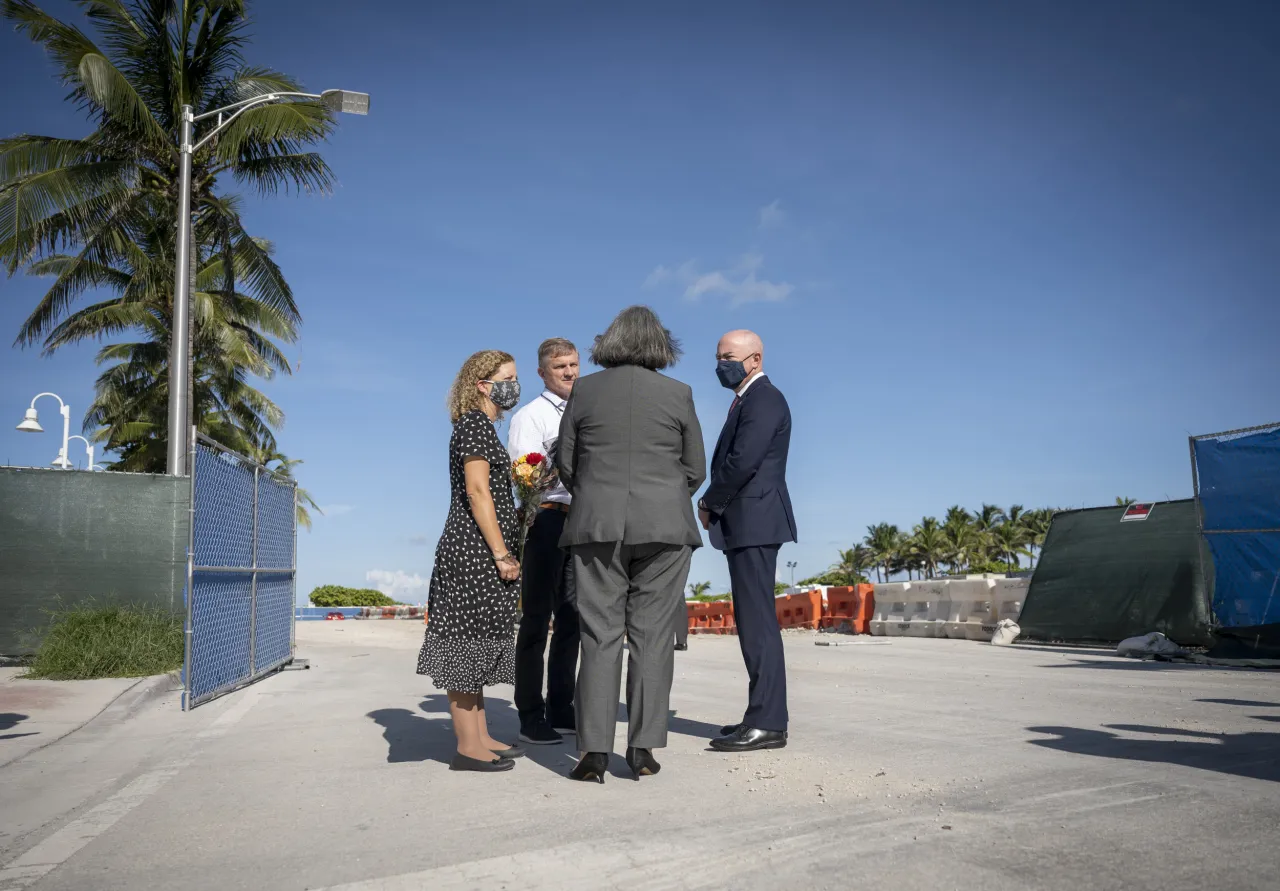 Image: DHS Secretary Alejandro Mayorkas Visits Surfside Condo Collapse Site (1)