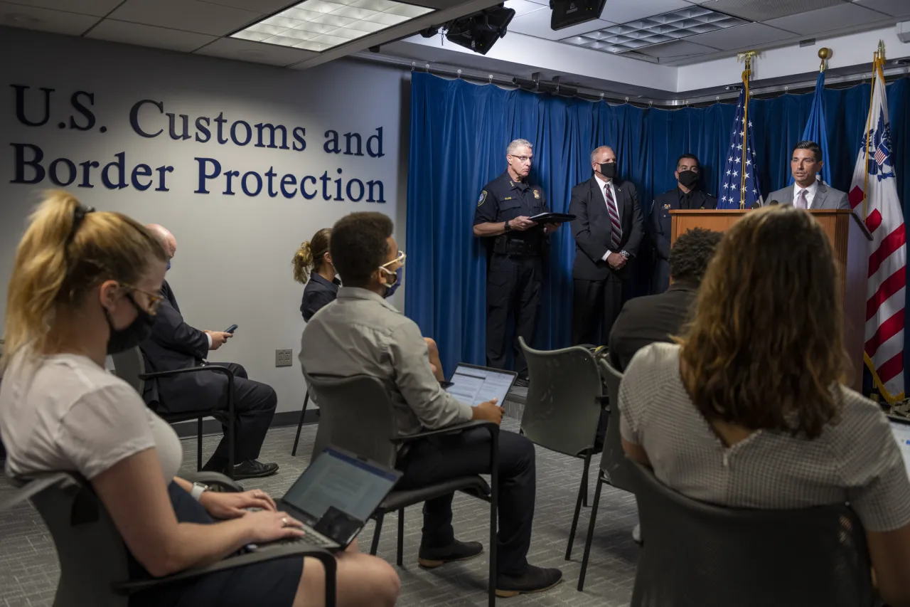 Image: Acting Secretary Wolf Delivers Remarks at Press Conference with CBP and FPS (1)