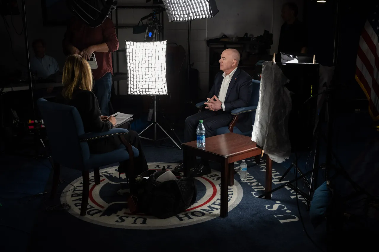 Image: DHS Secretary Alejandro Mayorkas Participates in 60 Minute Interview (007)