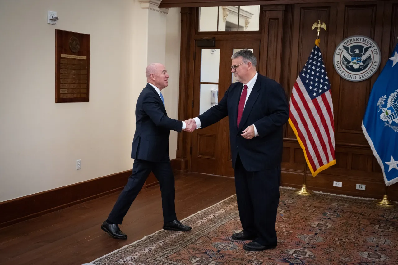 Image: DHS Secretary Alejandro Mayorkas Swears In New Counterterrorism Coordinator (008)