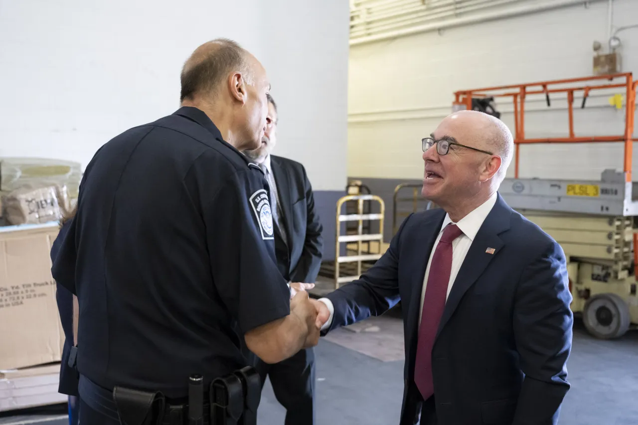 Image: DHS Secretary Alejandro Mayorkas Tours the CBP IMF at JFK (042)