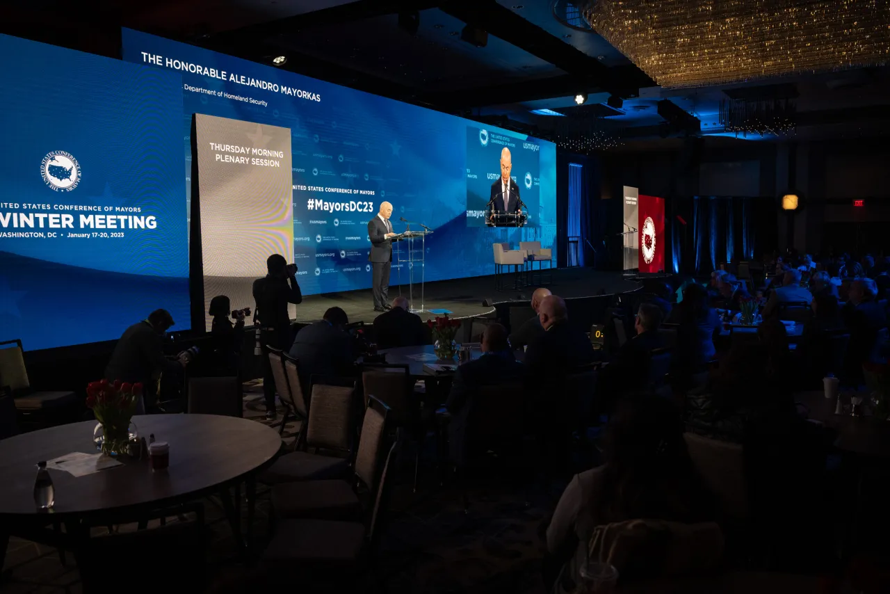 Image: DHS Secretary Alejandro Mayorkas Delivers Remarks at the United States Conference of Mayors 91st Winter Meeting (019)