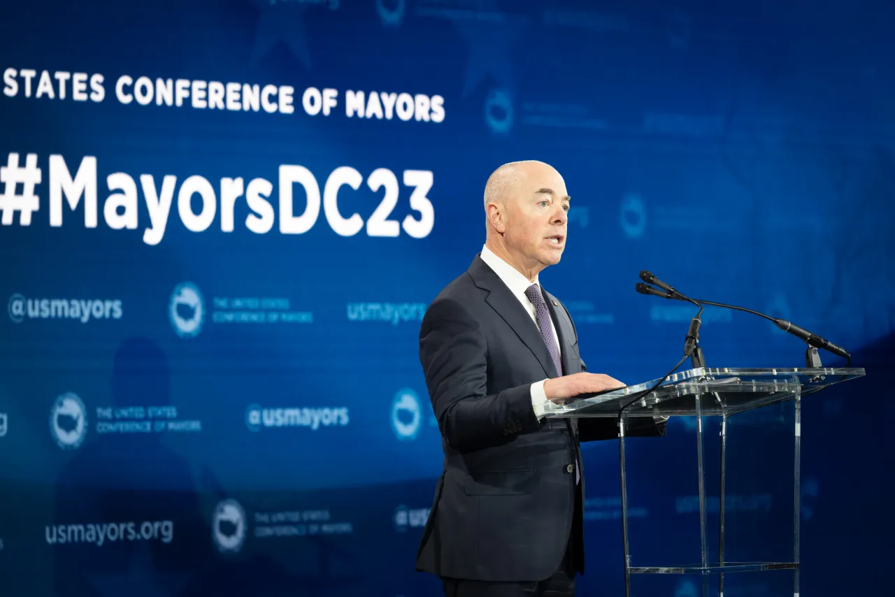 Image: DHS Secretary Alejandro Mayorkas Delivers Remarks at the United States Conference of Mayors 91st Winter Meeting (011)