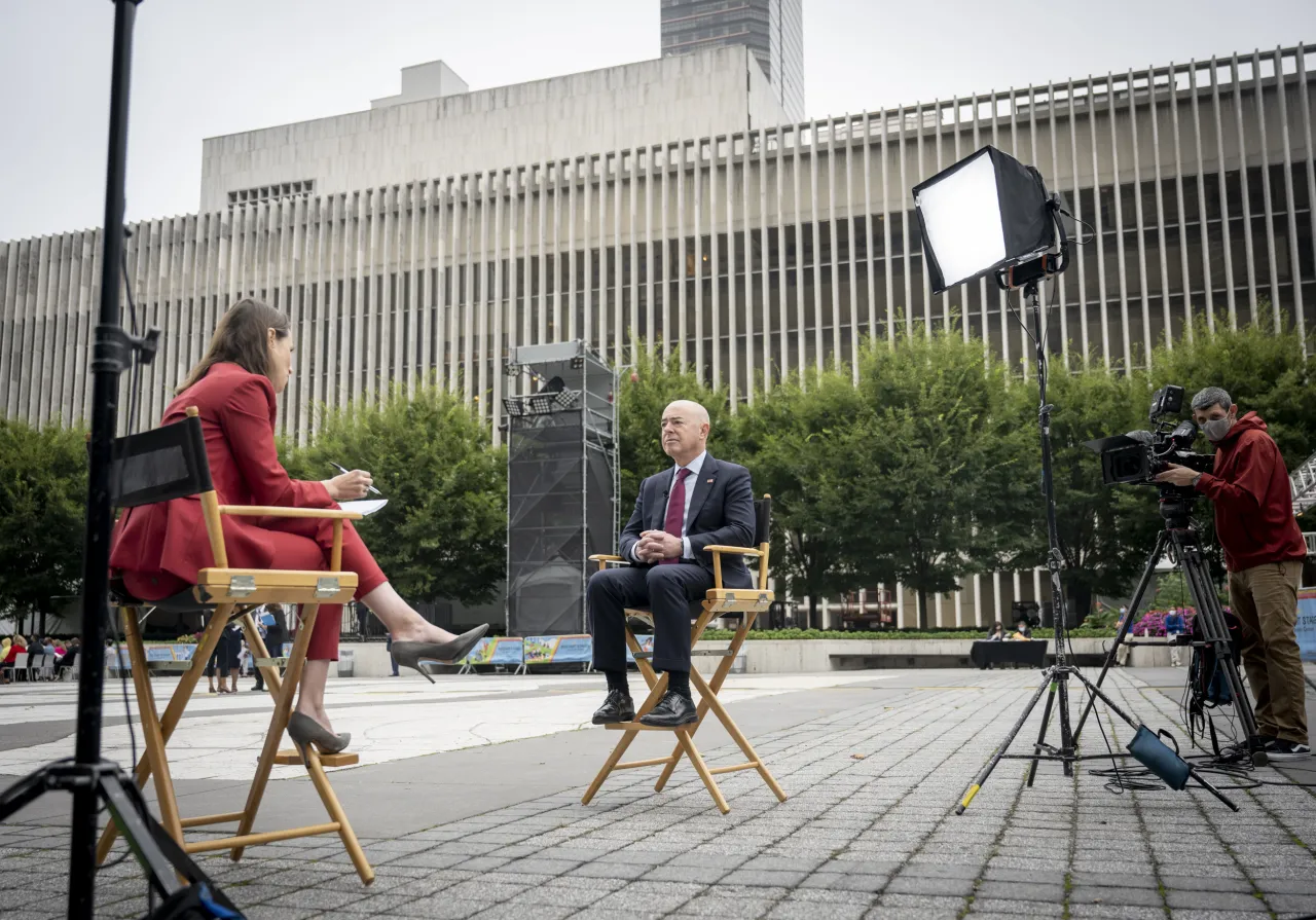 Image: DHS Secretary Alejandro Mayorkas Participates in MSNBC Interview (4)