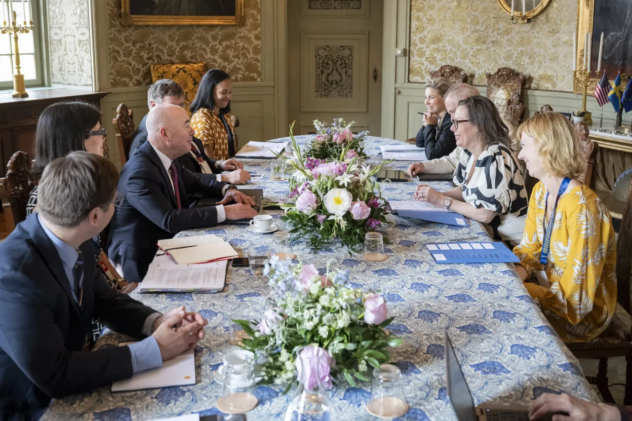 Image: DHS Secretary Alejandro Mayorkas Participates in a Bilateral Meeting with the Swedish Minister of Migration (027)