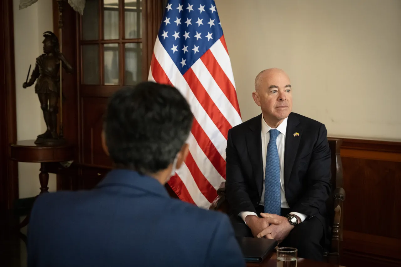 Image: DHS Secretary Alejandro Mayorkas Conducts Media Interview (001)