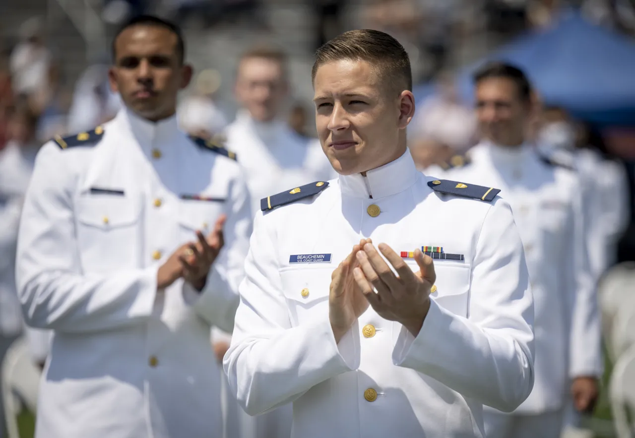 Image: U.S. Coast Guard Graduate Applauds