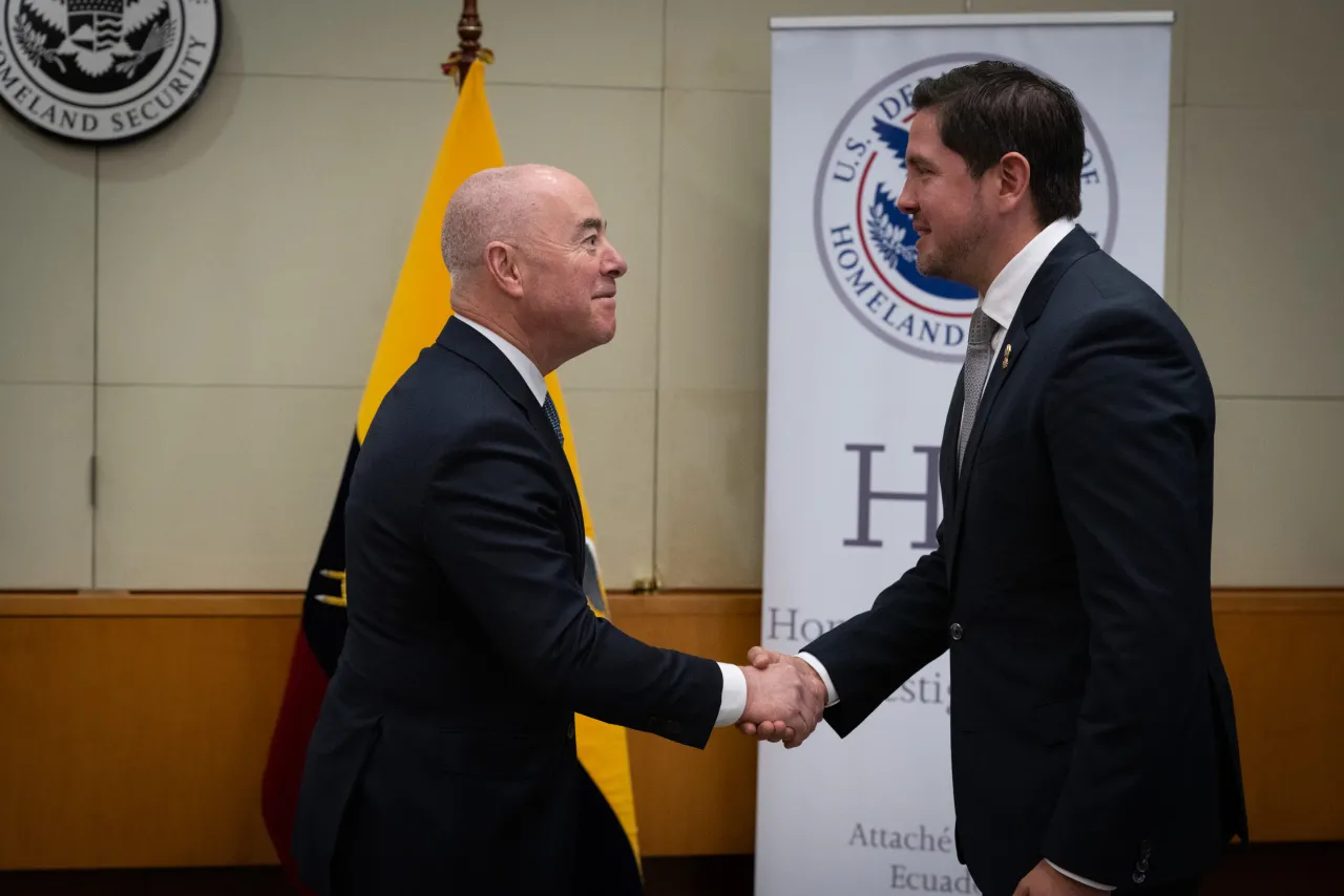 Image: DHS Secretary Alejandro Mayorkas Meets DHS Staff and Marine Detachment in Ecuador (042)