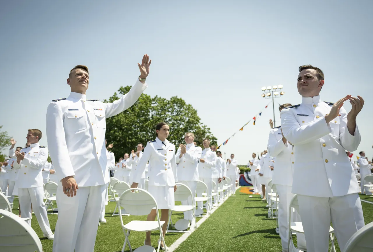 Image: U.S. Coast Guard Graduates Stand