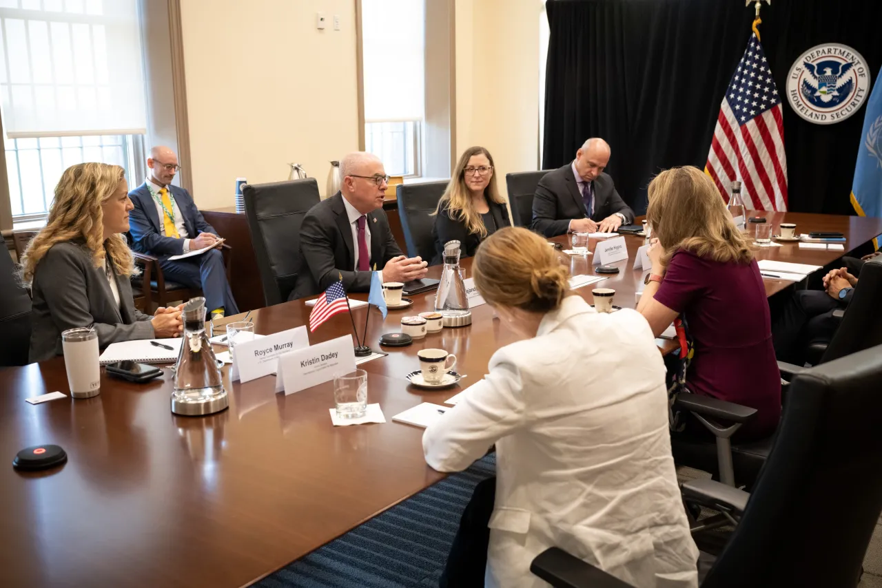 Image: DHS Secretary Alejandro Mayorkas Meets with the IOM Director General-Elect Amy Pope  (007)