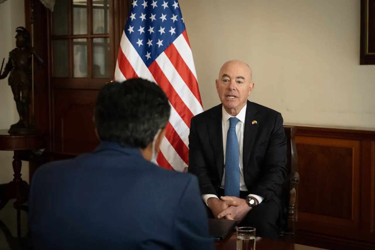 Image: DHS Secretary Alejandro Mayorkas Conducts Media Interview (002)