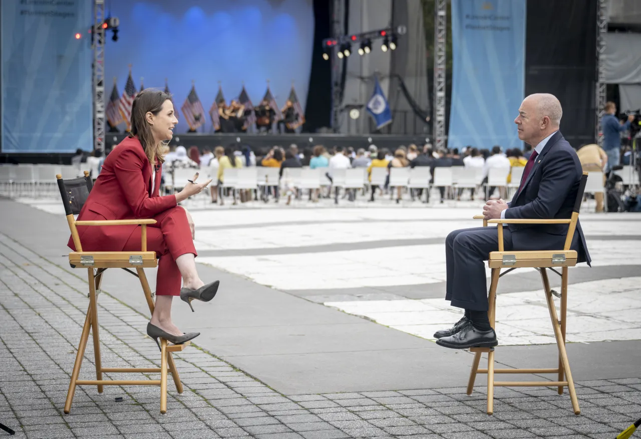 Image: DHS Secretary Alejandro Mayorkas Participates in MSNBC Interview (3)