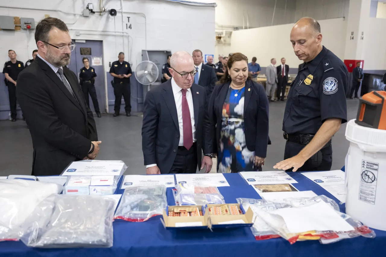 DHS Secretary Alejandro Mayorkas Tours The CBP IMF At JFK (059 ...