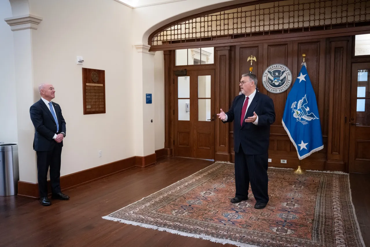 Image: DHS Secretary Alejandro Mayorkas Swears In New Counterterrorism Coordinator (004)