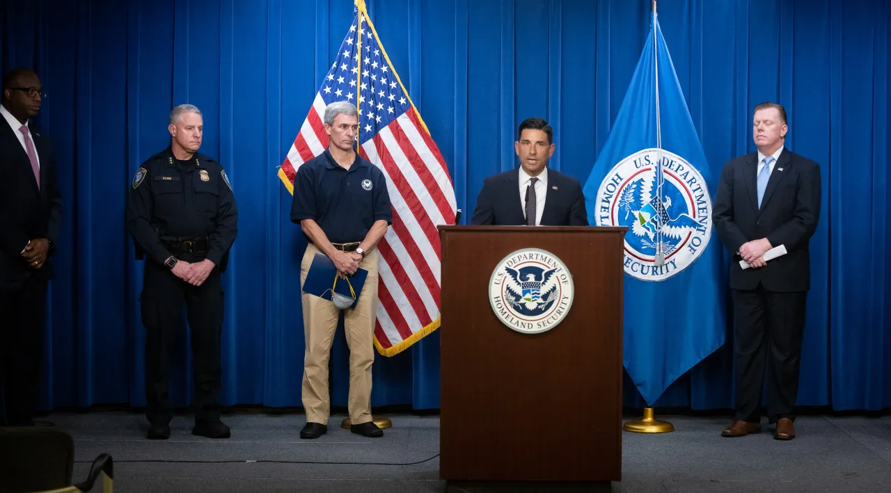 Image: DHS Press Briefing on Shooting of FPS Officers in California (5)