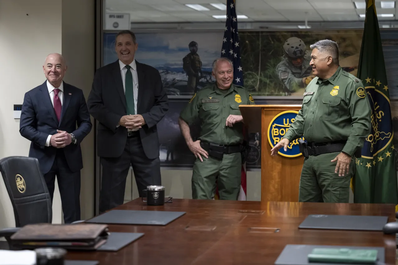 Image: DHS Secretary Alejandro Mayorkas Says Farewell to CBP Deputy Commissioner and Chief Ortiz    (001)