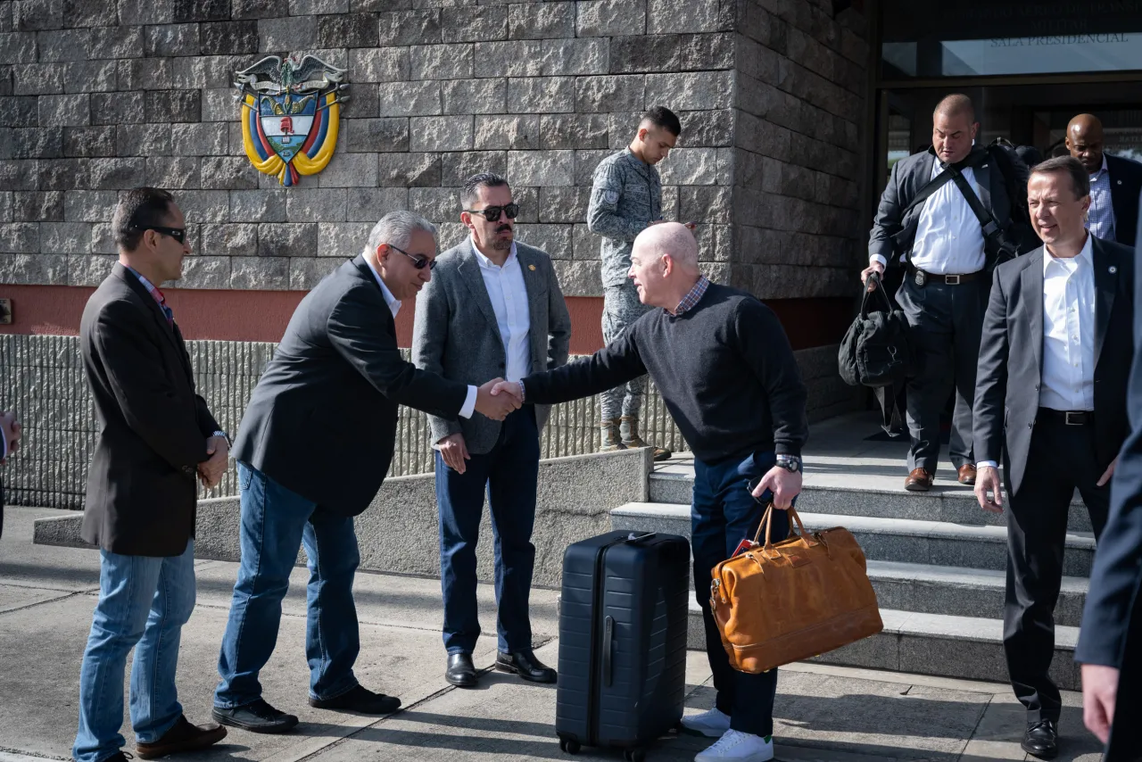 Image: DHS Secretary Alejandro Mayorkas Departs Bogota, Colombia (097)