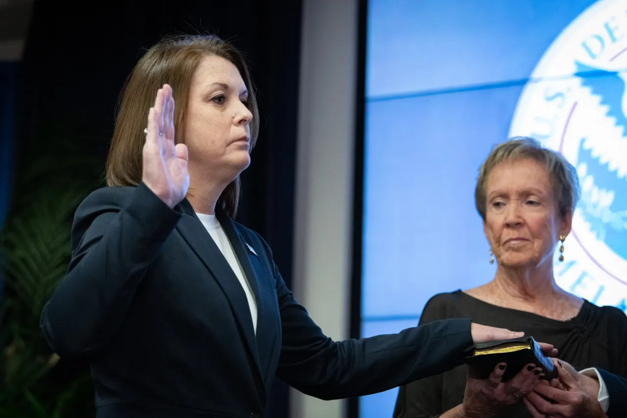 Image: DHS Secretary Alejandro Mayorkas Swears In Director of USSS (017)