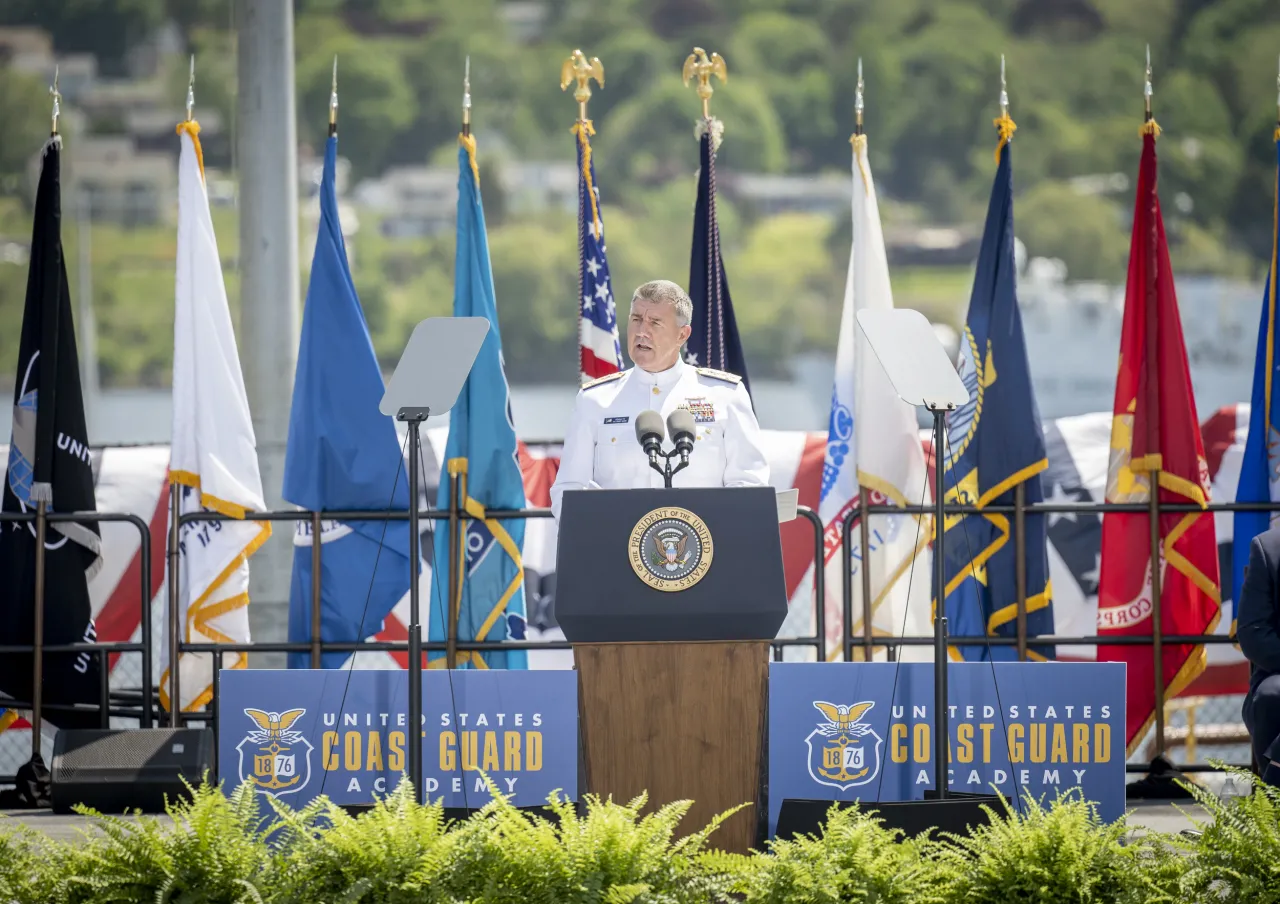 Image: DHS Secretary Alejandro Mayorkas Participates in the USCG Academy Graduation Ceremony (41)