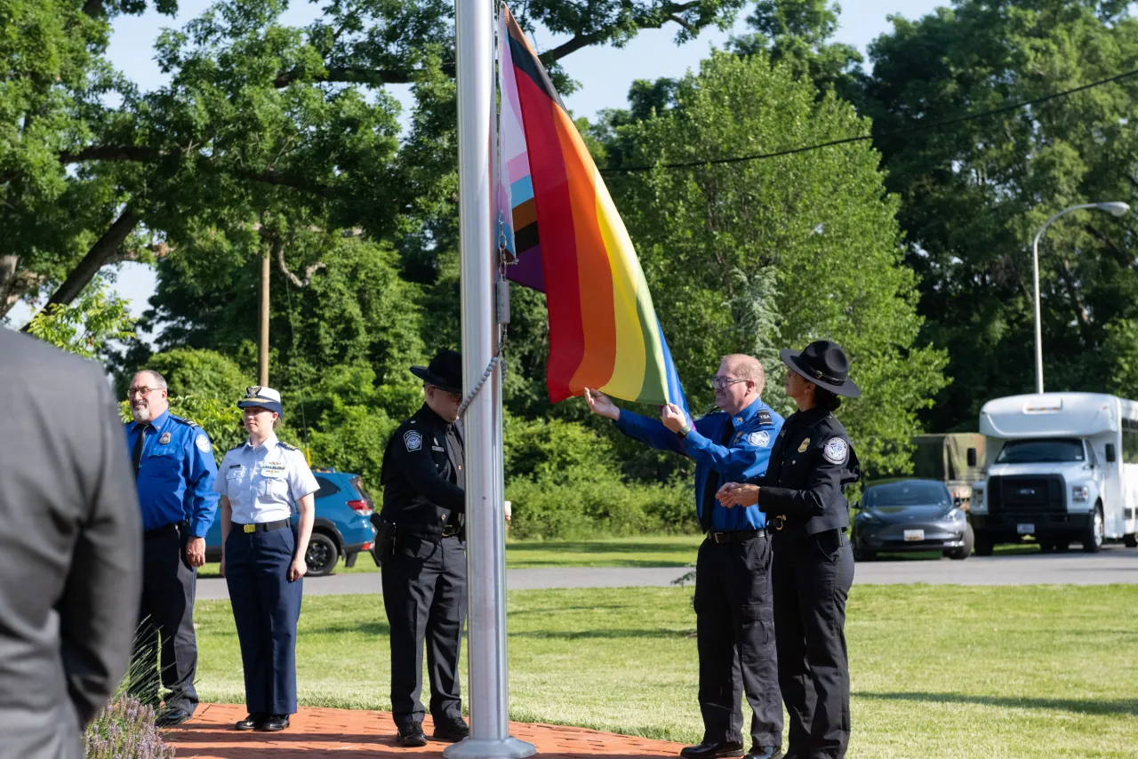 Image: DHS Headquarters Raises Pride Flag On Campus (05)