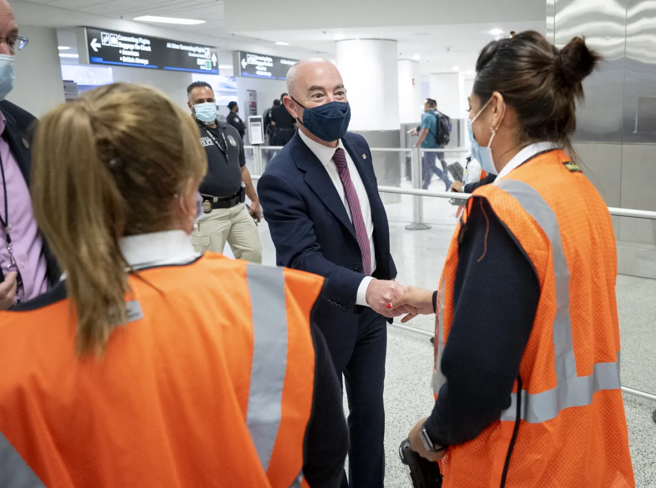 Image: DHS Secretary Alejandro Mayorkas Visits TSA and CBP Officers