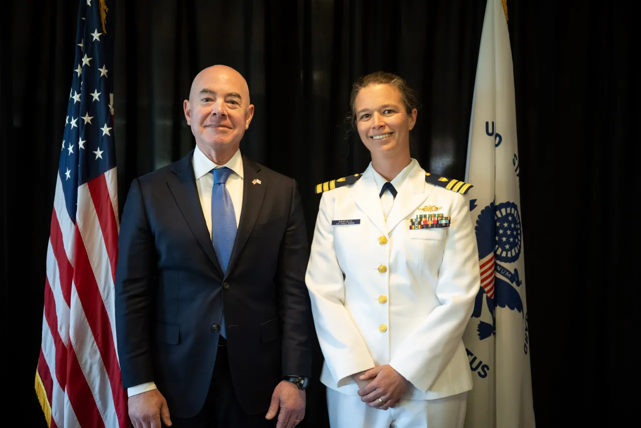 Image: DHS Secretary Alejandro Mayorkas Delivers Remarks at USCG Academy Commencement Address 2023 (072)