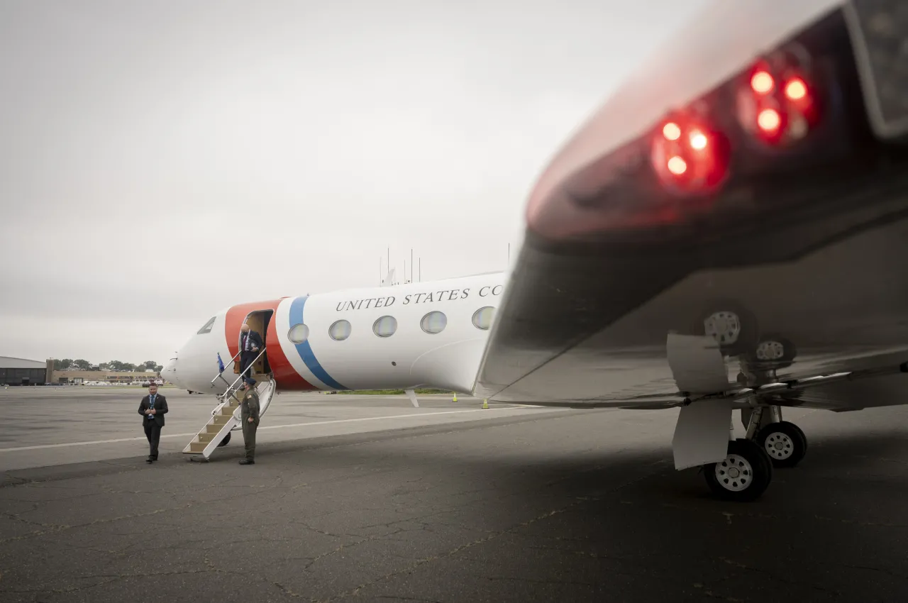 Image: DHS Secretary Alejandro Departs DCA to New York City (10)