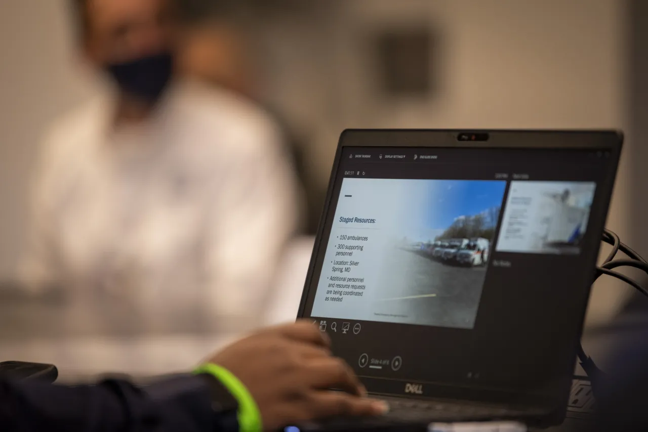 Image: Officer Typing on Computer