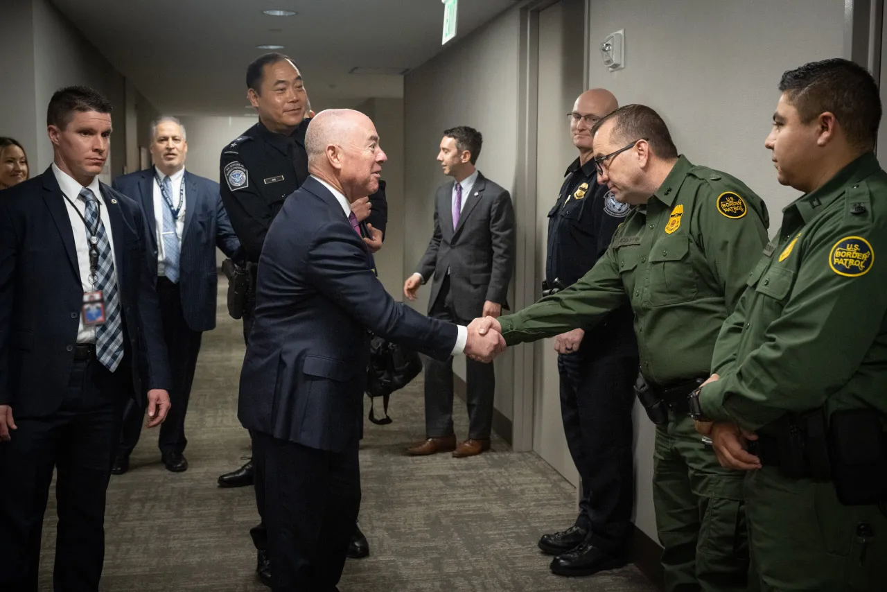Image: DHS Secretary Alejandro Mayorkas Meets United States Customs and Border Protection Employees (001)